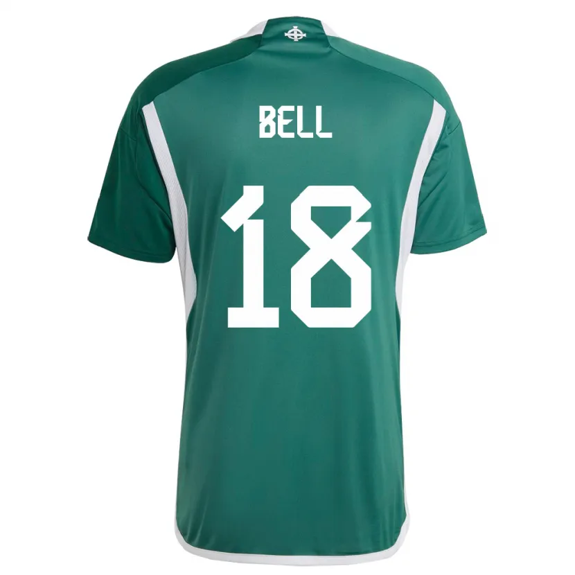 Danxen Femme Maillot Irlande Du Nord Megan Bell #18 Vert Tenues Domicile 24-26 T-Shirt