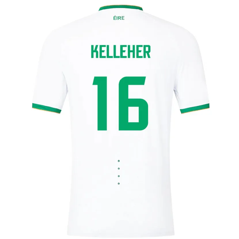 Danxen Femme Maillot Irlande Caoimhín Kelleher #16 Blanc Tenues Extérieur 24-26 T-Shirt