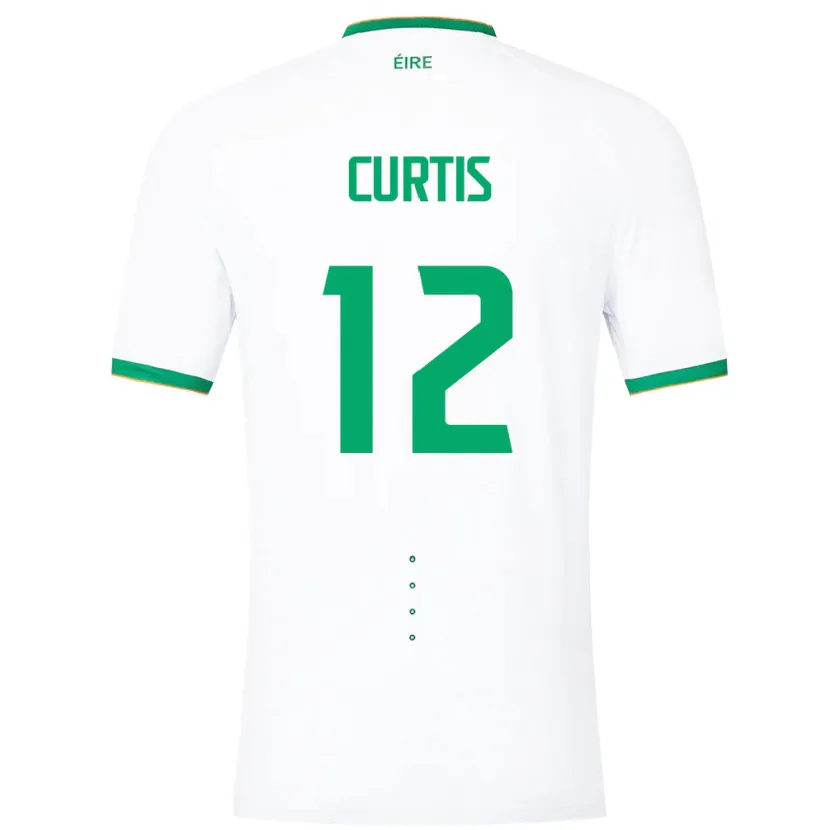 Danxen Femme Maillot Irlande Sam Curtis #12 Blanc Tenues Extérieur 24-26 T-Shirt