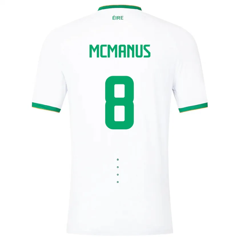 Danxen Femme Maillot Irlande James Mcmanus #8 Blanc Tenues Extérieur 24-26 T-Shirt