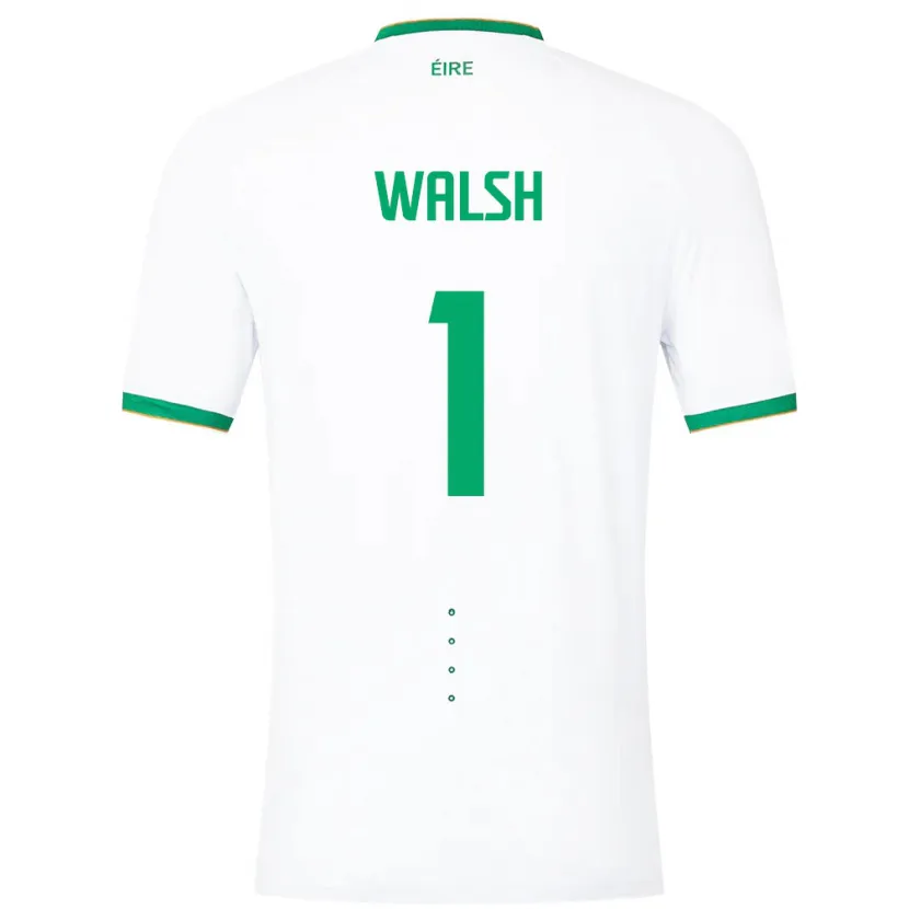 Danxen Femme Maillot Irlande Conor Walsh #1 Blanc Tenues Extérieur 24-26 T-Shirt