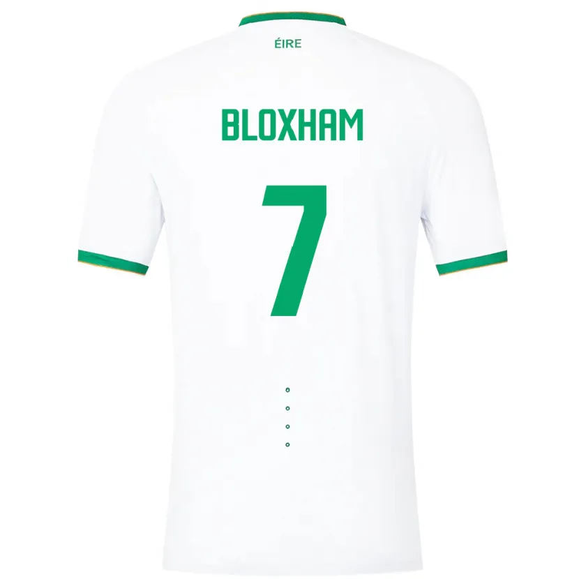 Danxen Femme Maillot Irlande Tom Bloxham #7 Blanc Tenues Extérieur 24-26 T-Shirt