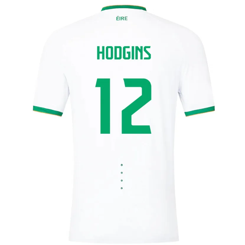 Danxen Femme Maillot Irlande Gavin Hodgins #12 Blanc Tenues Extérieur 24-26 T-Shirt