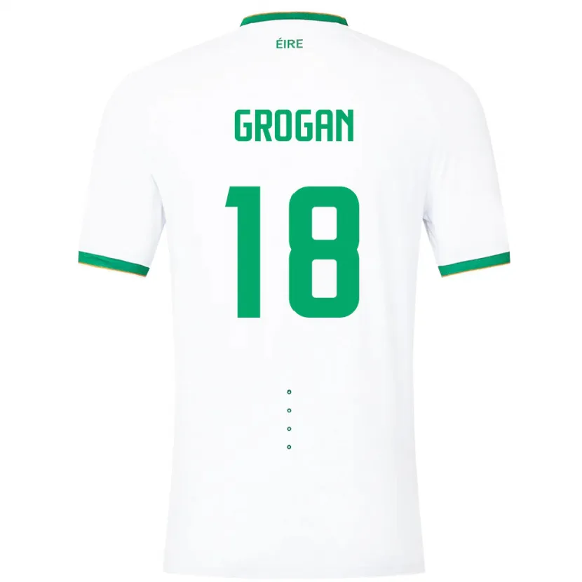Danxen Femme Maillot Irlande Christy Grogan #18 Blanc Tenues Extérieur 24-26 T-Shirt