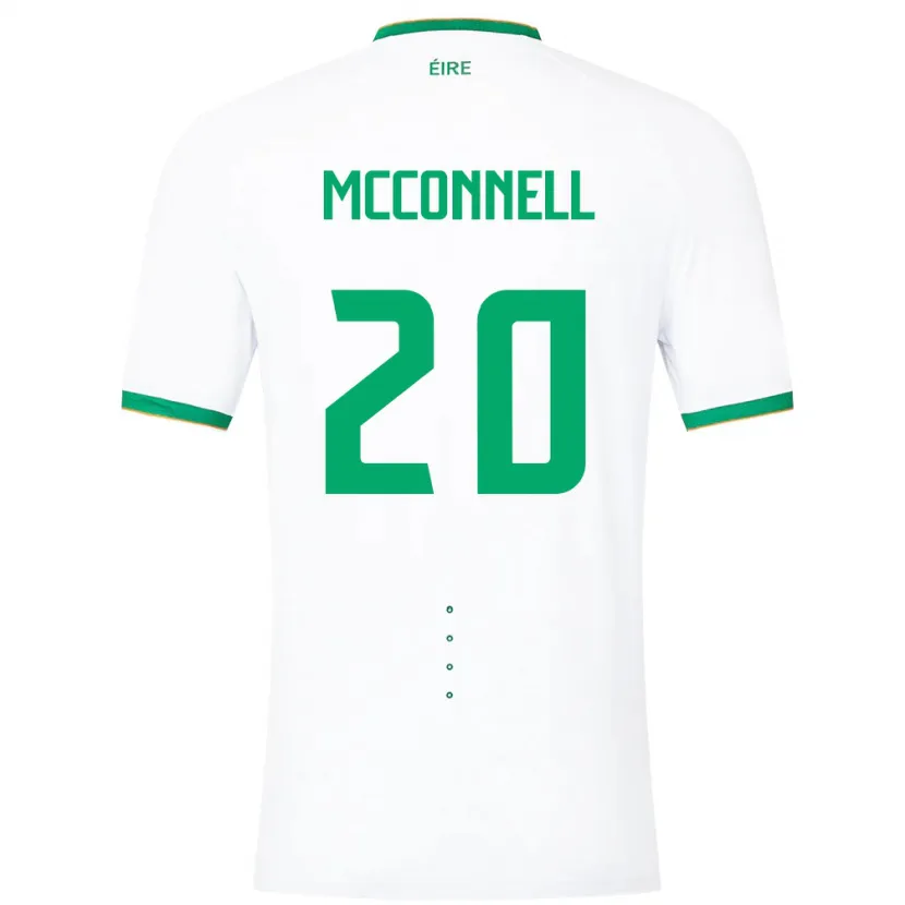 Danxen Femme Maillot Irlande Glenn Mcconnell #20 Blanc Tenues Extérieur 24-26 T-Shirt