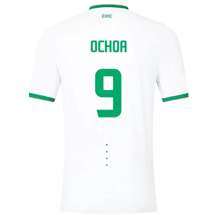 Danxen Femme Maillot Irlande Aarón Ochoa #9 Blanc Tenues Extérieur 24-26 T-Shirt