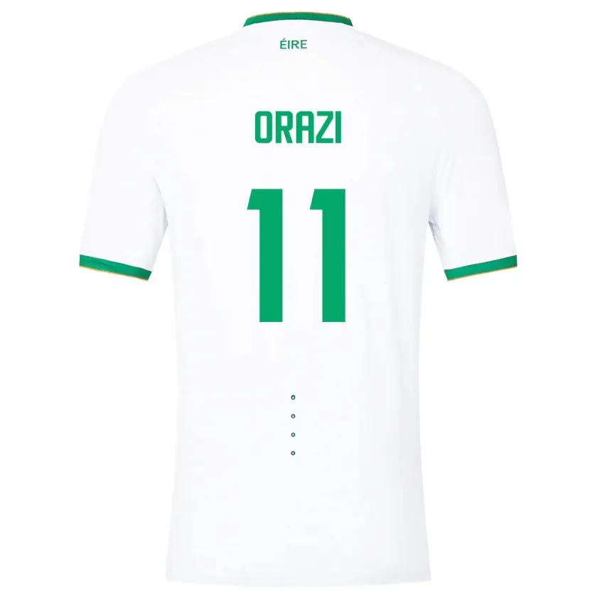 Danxen Femme Maillot Irlande Ike Orazi #11 Blanc Tenues Extérieur 24-26 T-Shirt