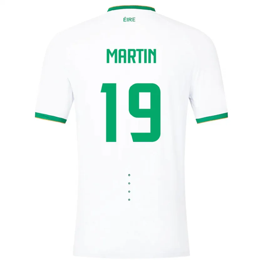 Danxen Femme Maillot Irlande William Martin #19 Blanc Tenues Extérieur 24-26 T-Shirt