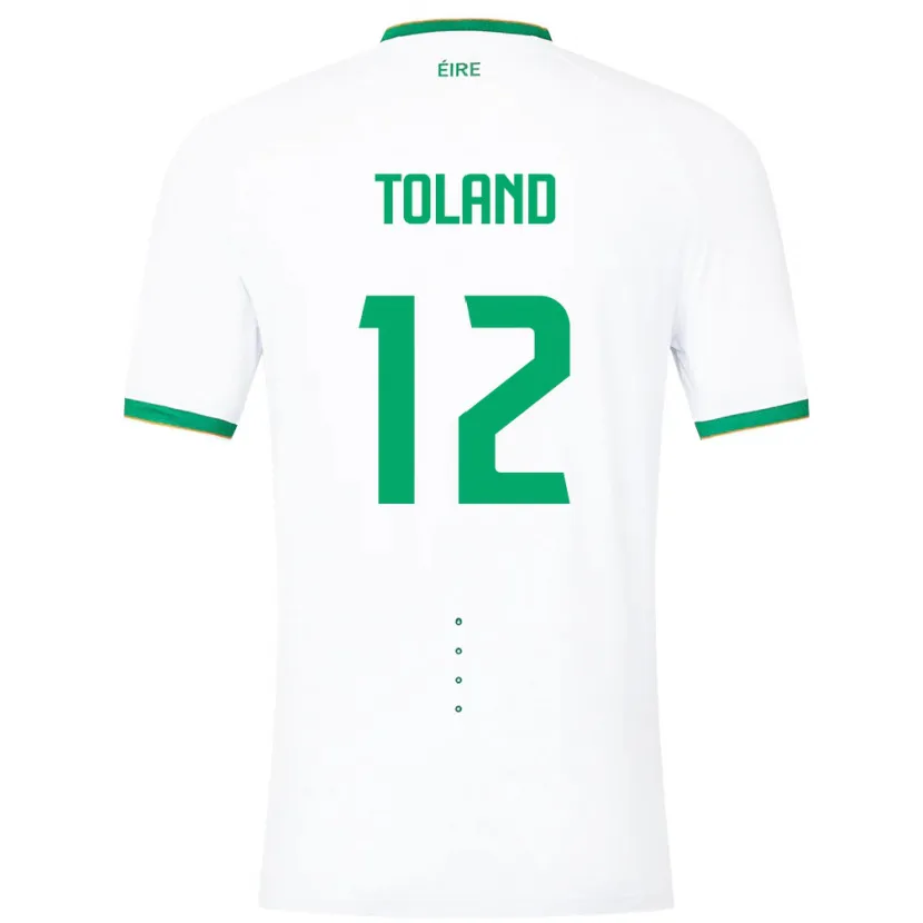 Danxen Femme Maillot Irlande Tyler Toland #12 Blanc Tenues Extérieur 24-26 T-Shirt