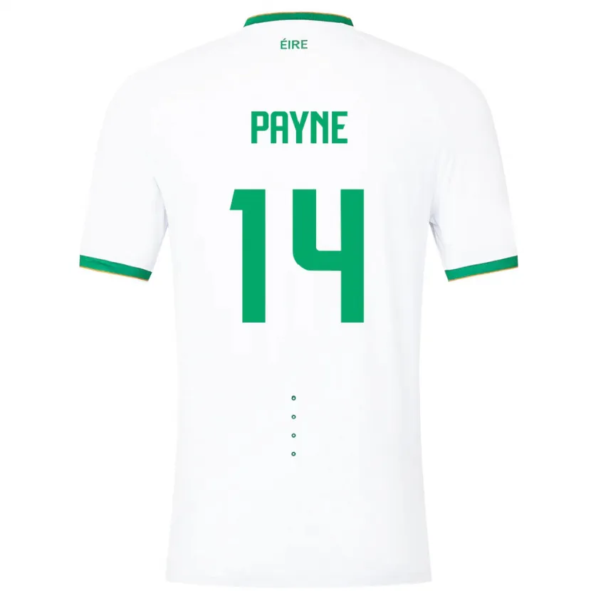 Danxen Femme Maillot Irlande Heather Payne #14 Blanc Tenues Extérieur 24-26 T-Shirt