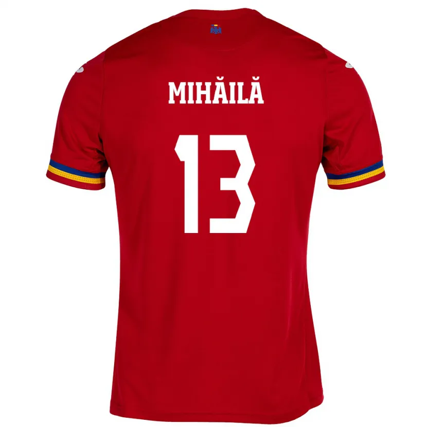 Danxen Femme Maillot Roumanie Valentin Mihăilă #13 Rouge Tenues Extérieur 24-26 T-Shirt