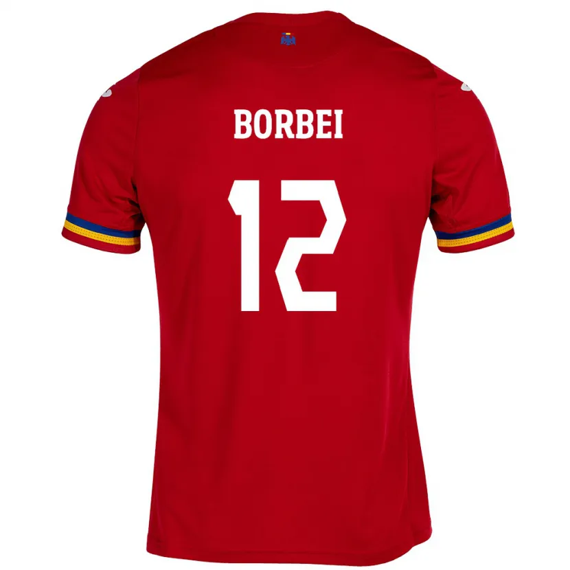 Danxen Femme Maillot Roumanie Alexandru Borbei #12 Rouge Tenues Extérieur 24-26 T-Shirt