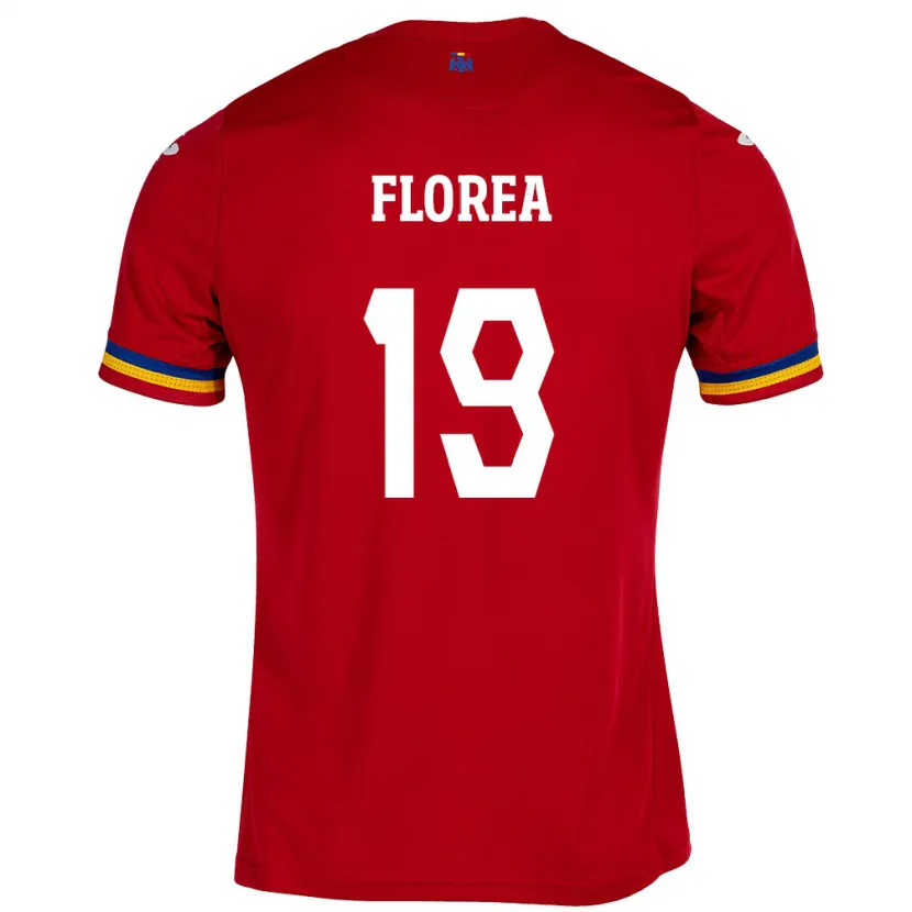 Danxen Femme Maillot Roumanie Răzvan Florea #19 Rouge Tenues Extérieur 24-26 T-Shirt
