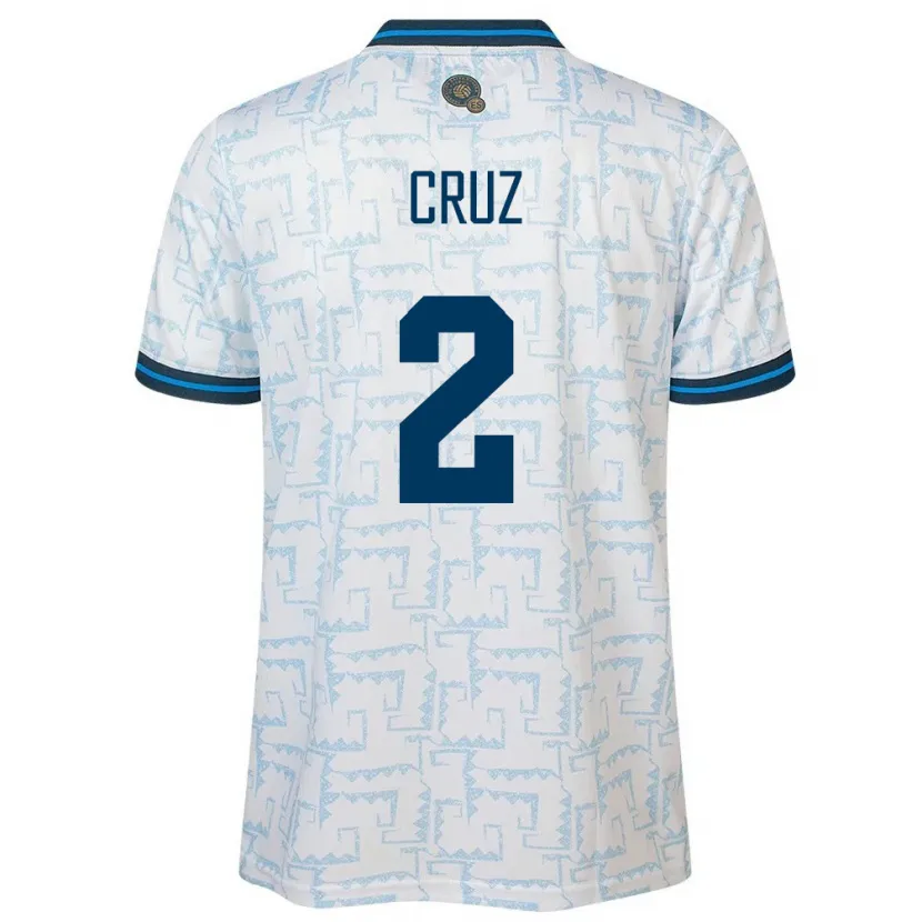 Danxen Femme Maillot Salvador Melvin Cruz #2 Blanc Tenues Extérieur 24-26 T-Shirt