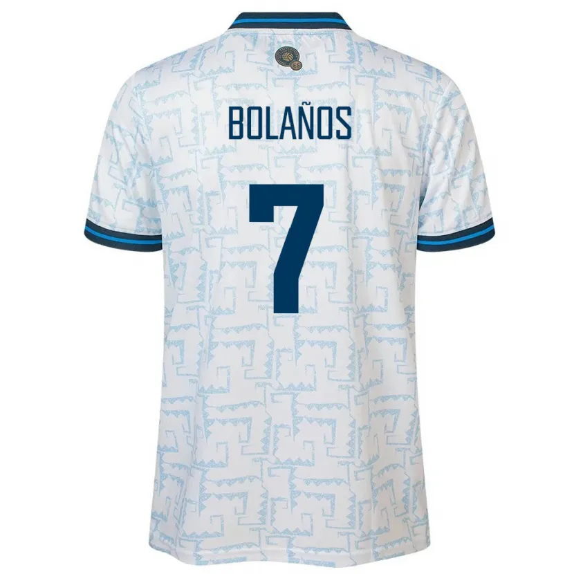 Danxen Femme Maillot Salvador Javier Bolaños #7 Blanc Tenues Extérieur 24-26 T-Shirt