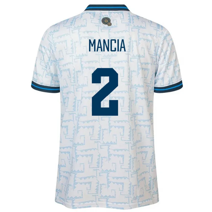 Danxen Femme Maillot Salvador Steven Mancia #2 Blanc Tenues Extérieur 24-26 T-Shirt