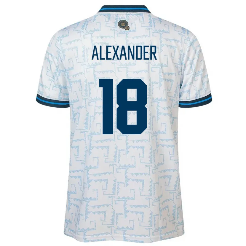 Danxen Femme Maillot Salvador Alexander Aguilar #18 Blanc Tenues Extérieur 24-26 T-Shirt