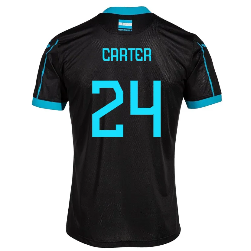 Danxen Femme Maillot Honduras Daniel Carter #24 Noir Tenues Extérieur 24-26 T-Shirt