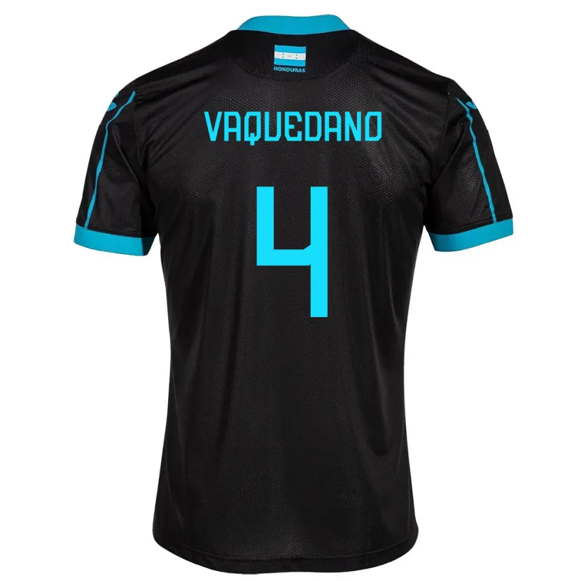 Danxen Femme Maillot Honduras Brayan Vaquedano #4 Noir Tenues Extérieur 24-26 T-Shirt