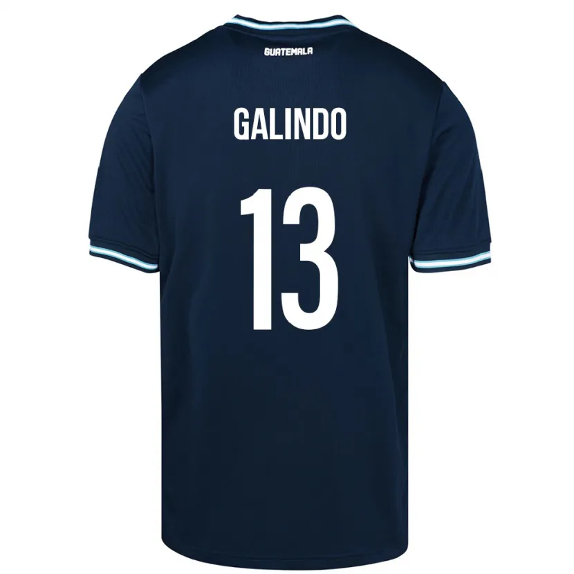 Danxen Femme Maillot Guatemala Alejandro Galindo #13 Bleu Tenues Extérieur 24-26 T-Shirt