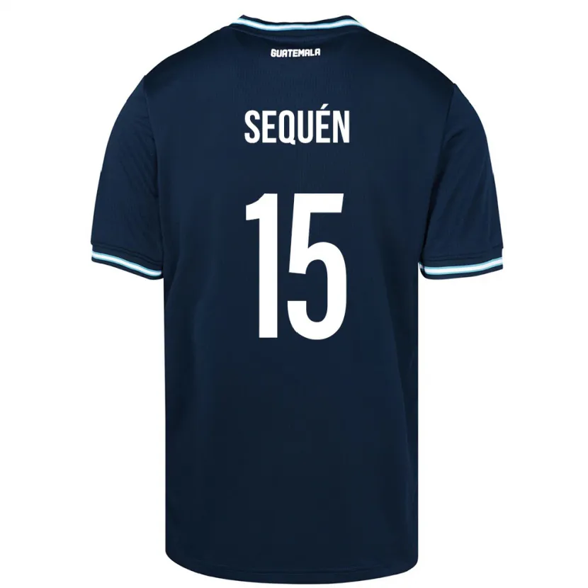 Danxen Femme Maillot Guatemala Marlon Sequén #15 Bleu Tenues Extérieur 24-26 T-Shirt