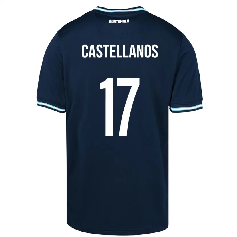 Danxen Femme Maillot Guatemala Óscar Castellanos #17 Bleu Tenues Extérieur 24-26 T-Shirt