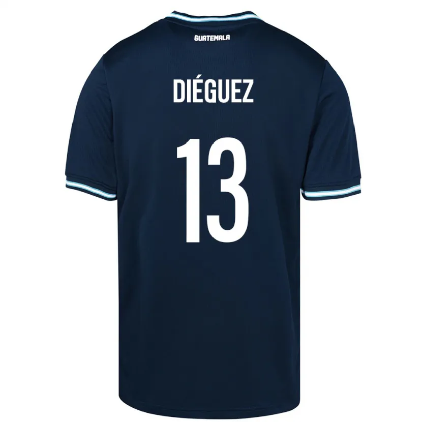 Danxen Femme Maillot Guatemala Jonathan Diéguez #13 Bleu Tenues Extérieur 24-26 T-Shirt
