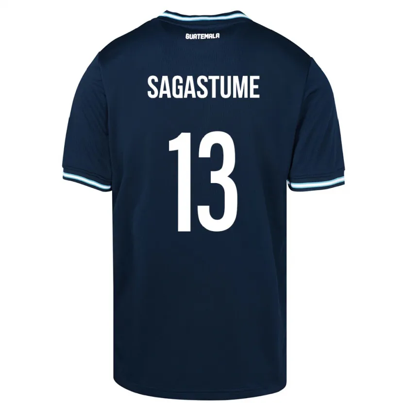 Danxen Femme Maillot Guatemala Selvin Sagastume #13 Bleu Tenues Extérieur 24-26 T-Shirt