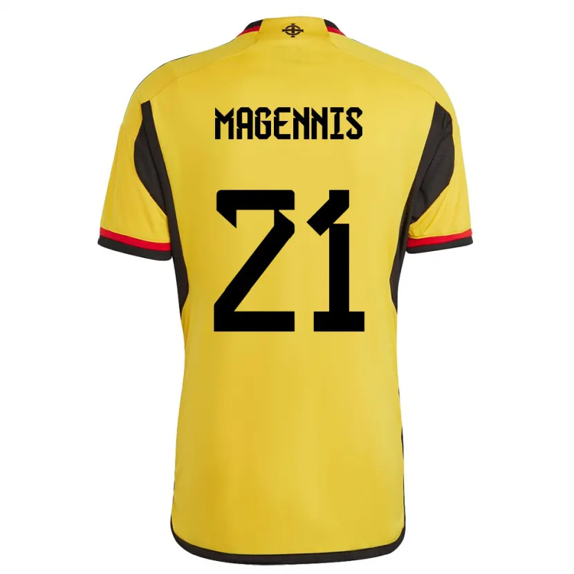 Danxen Femme Maillot Irlande Du Nord Josh Magennis #21 Blanc Tenues Extérieur 24-26 T-Shirt