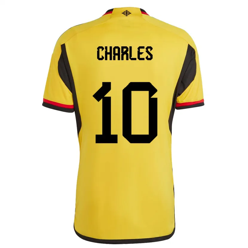 Danxen Femme Maillot Irlande Du Nord Dion Charles #10 Blanc Tenues Extérieur 24-26 T-Shirt