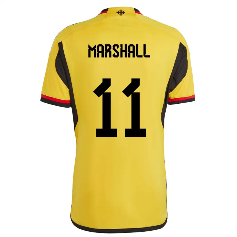 Danxen Femme Maillot Irlande Du Nord Callum Marshall #11 Blanc Tenues Extérieur 24-26 T-Shirt