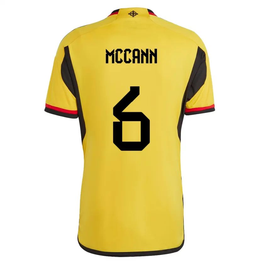 Danxen Femme Maillot Irlande Du Nord Charlie Mccann #6 Blanc Tenues Extérieur 24-26 T-Shirt