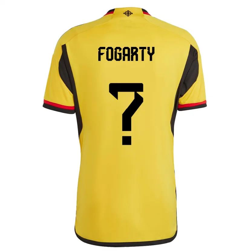 Danxen Femme Maillot Irlande Du Nord Tom Fogarty #0 Blanc Tenues Extérieur 24-26 T-Shirt