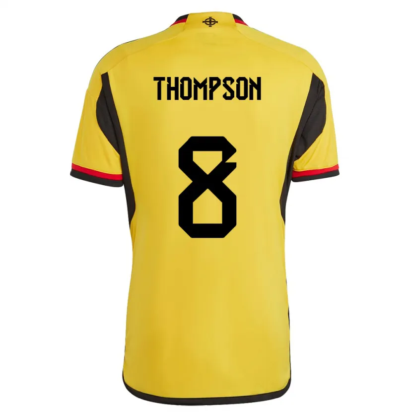 Danxen Femme Maillot Irlande Du Nord Joel Thompson #8 Blanc Tenues Extérieur 24-26 T-Shirt