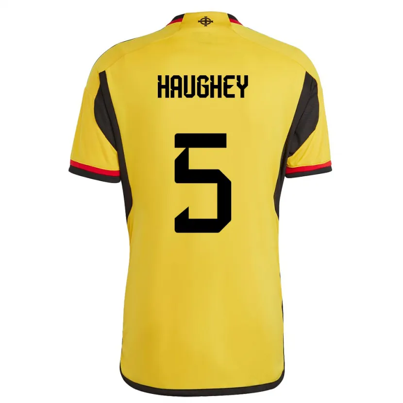 Danxen Femme Maillot Irlande Du Nord Conor Haughey #5 Blanc Tenues Extérieur 24-26 T-Shirt