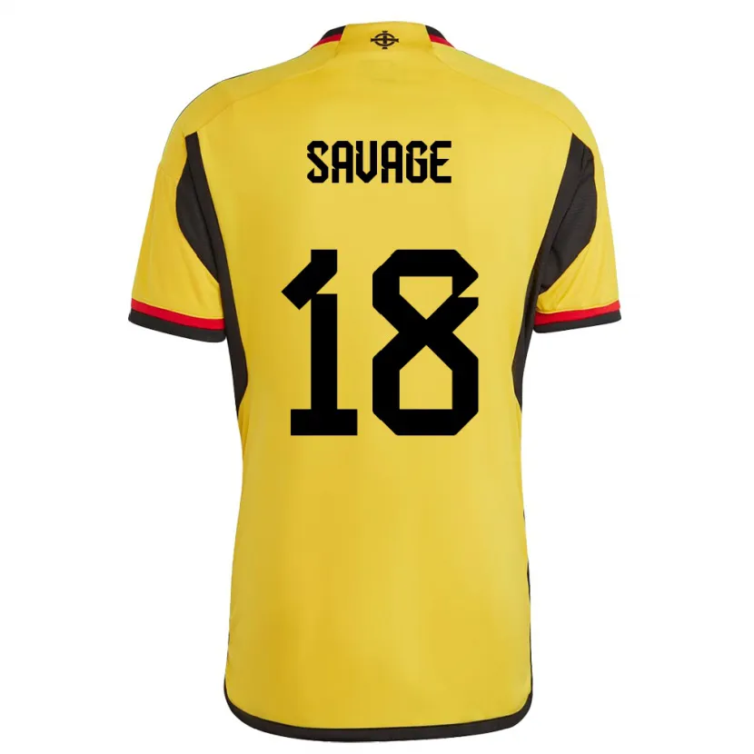 Danxen Femme Maillot Irlande Du Nord Troy Savage #18 Blanc Tenues Extérieur 24-26 T-Shirt