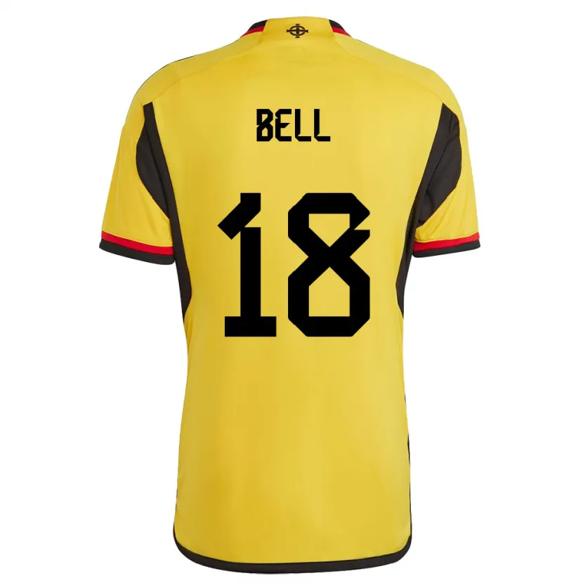 Danxen Femme Maillot Irlande Du Nord Megan Bell #18 Blanc Tenues Extérieur 24-26 T-Shirt