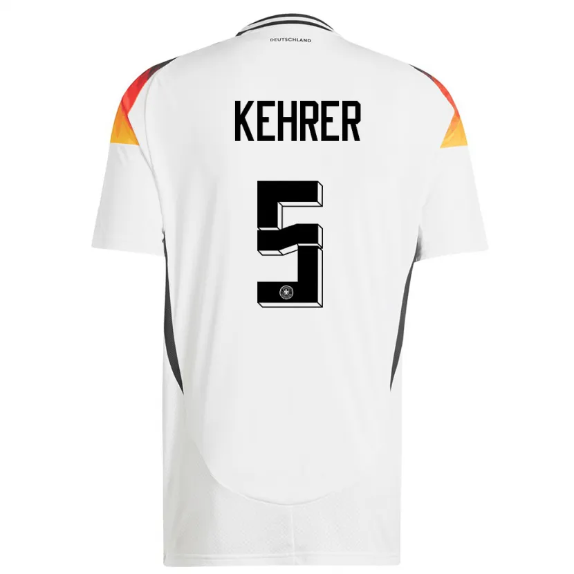Danxen Enfant Maillot Allemagne Thilo Kehrer #5 Blanc Tenues Domicile 24-26 T-Shirt