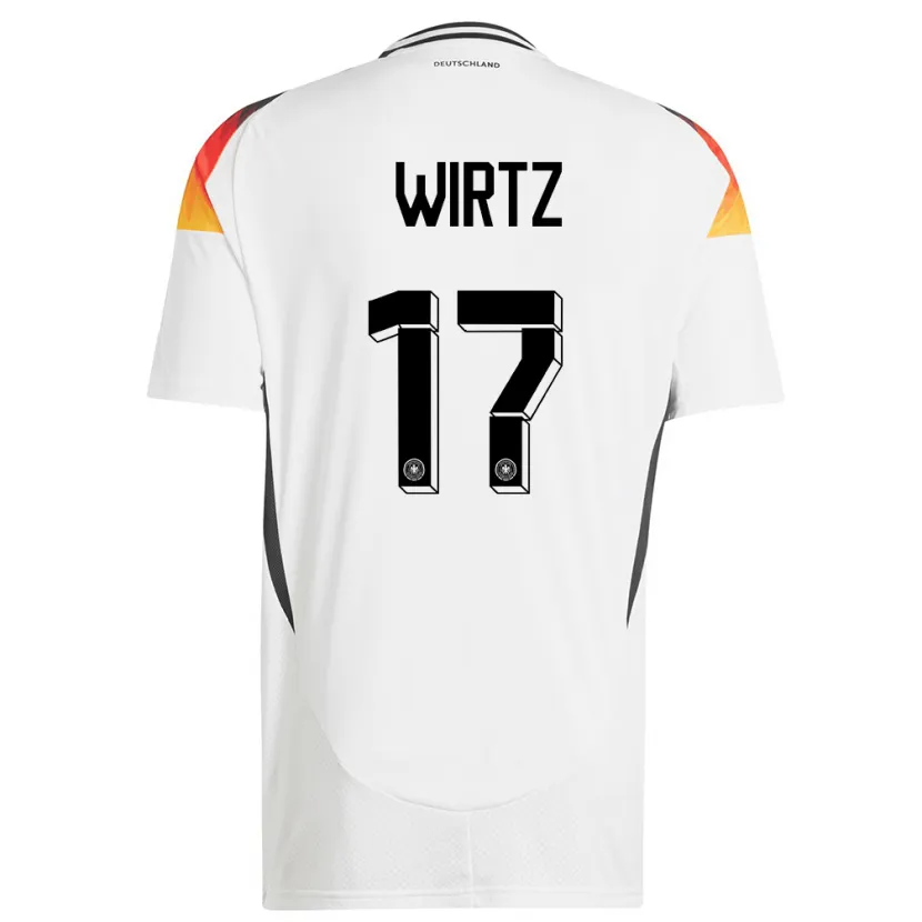 Danxen Enfant Maillot Allemagne Florian Wirtz #17 Blanc Tenues Domicile 24-26 T-Shirt