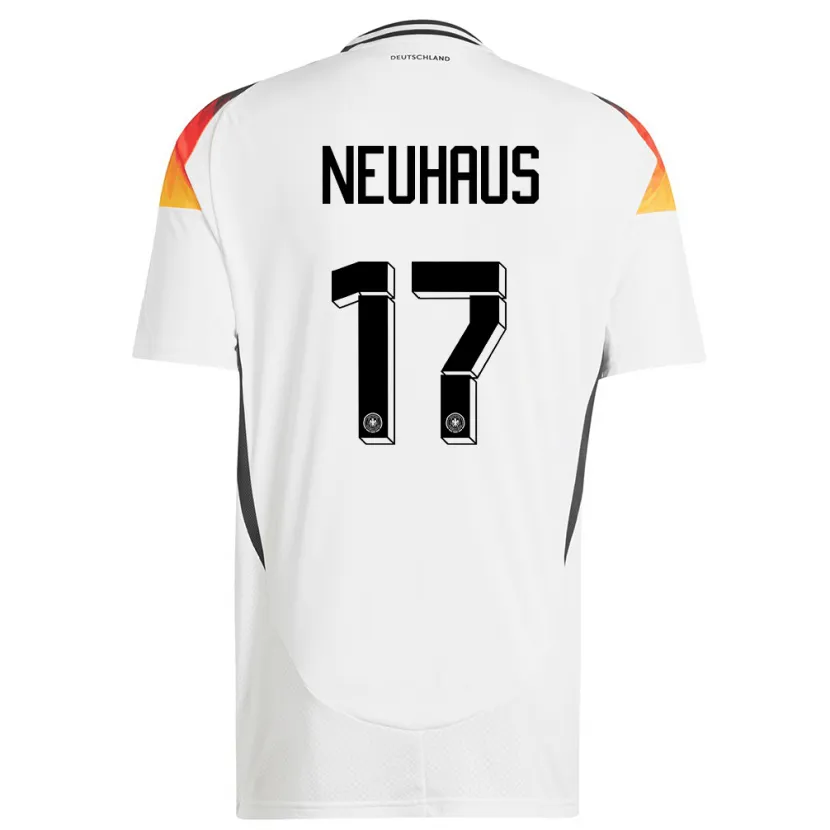 Danxen Enfant Maillot Allemagne Florian Neuhaus #17 Blanc Tenues Domicile 24-26 T-Shirt