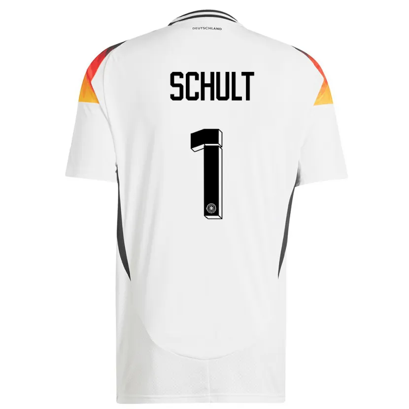 Danxen Enfant Maillot Allemagne Almuth Schult #1 Blanc Tenues Domicile 24-26 T-Shirt