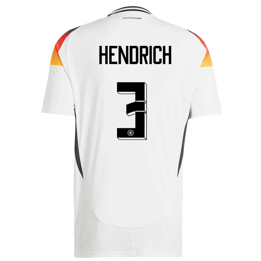 Danxen Enfant Maillot Allemagne Kathrin Hendrich #3 Blanc Tenues Domicile 24-26 T-Shirt