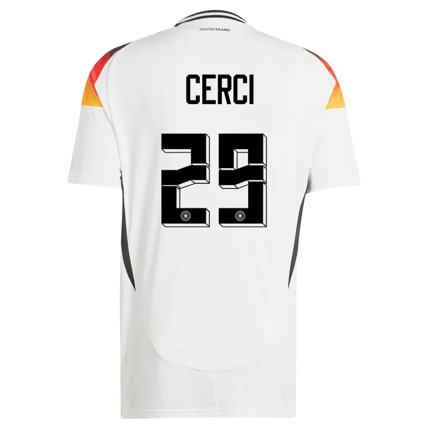 Danxen Enfant Maillot Allemagne Selina Cerci #29 Blanc Tenues Domicile 24-26 T-Shirt