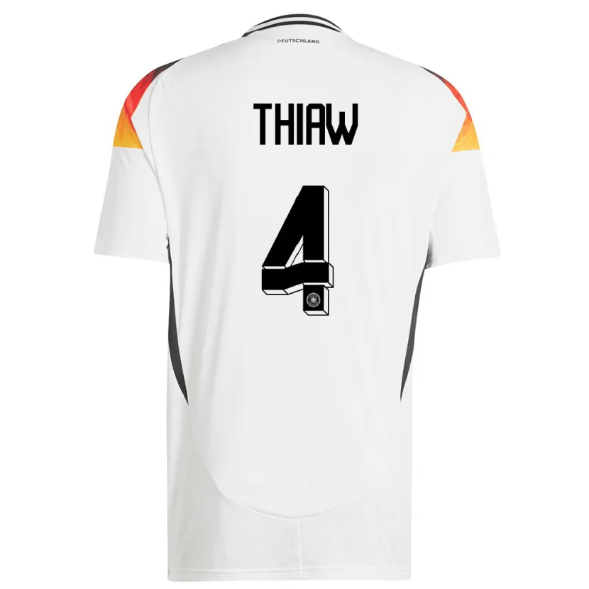 Danxen Enfant Maillot Allemagne Malick Thiaw #4 Blanc Tenues Domicile 24-26 T-Shirt