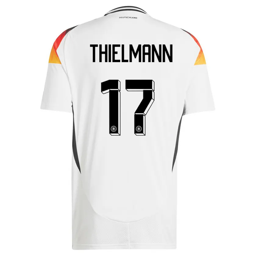Danxen Enfant Maillot Allemagne Jan Thielmann #17 Blanc Tenues Domicile 24-26 T-Shirt