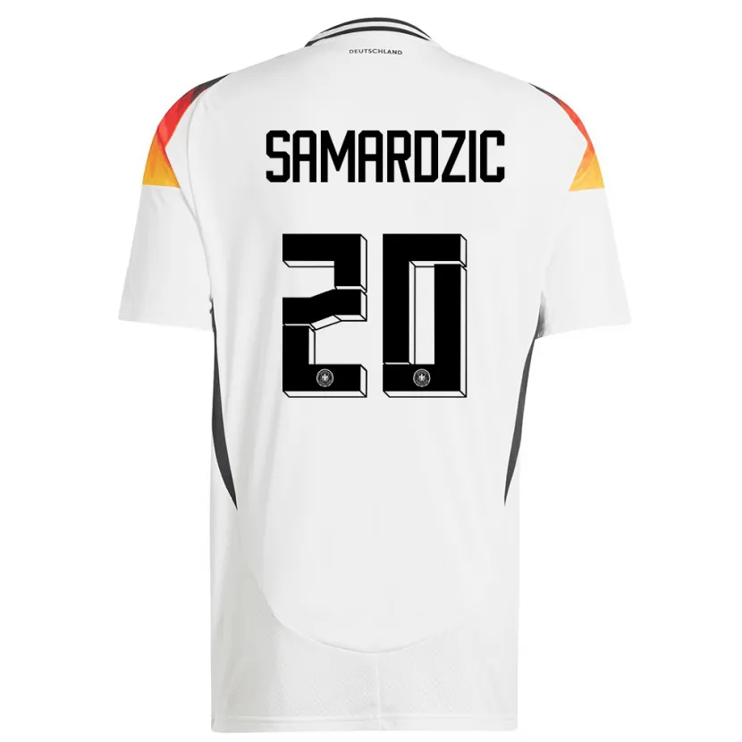 Danxen Enfant Maillot Allemagne Lazar Samardzic #20 Blanc Tenues Domicile 24-26 T-Shirt