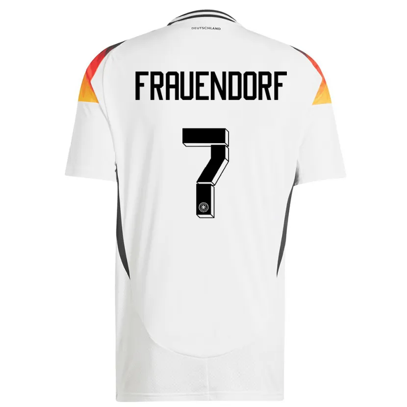 Danxen Enfant Maillot Allemagne Melkamu Frauendorf #7 Blanc Tenues Domicile 24-26 T-Shirt