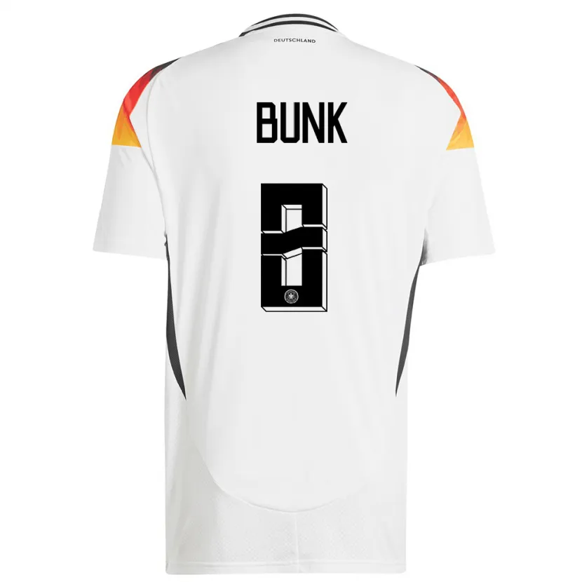 Danxen Enfant Maillot Allemagne Daniel Bunk #8 Blanc Tenues Domicile 24-26 T-Shirt