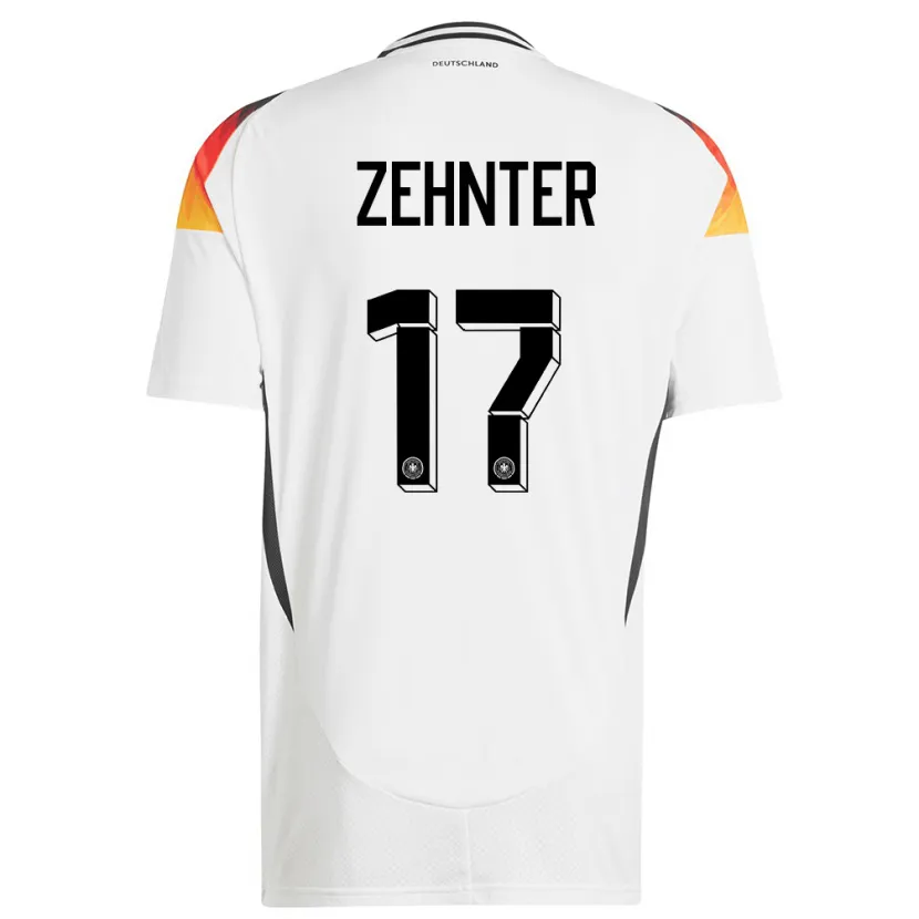 Danxen Enfant Maillot Allemagne Aaron Zehnter #17 Blanc Tenues Domicile 24-26 T-Shirt
