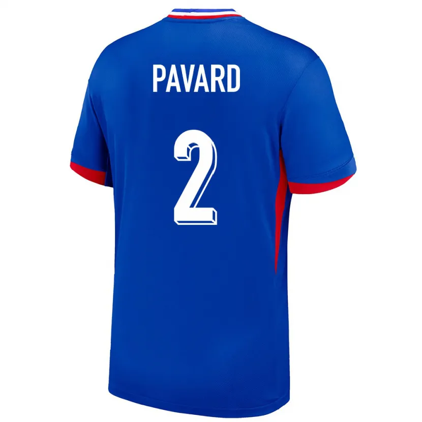 Danxen Enfant Maillot France Benjamin Pavard #2 Bleu Tenues Domicile 24-26 T-Shirt